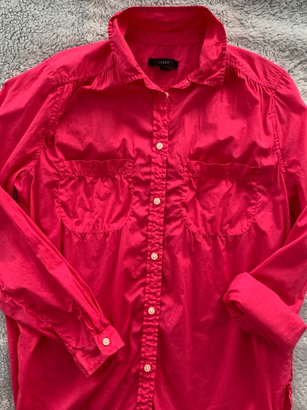 J.Crew Pink Cotton Lightweight Button Down Top, Sz 2